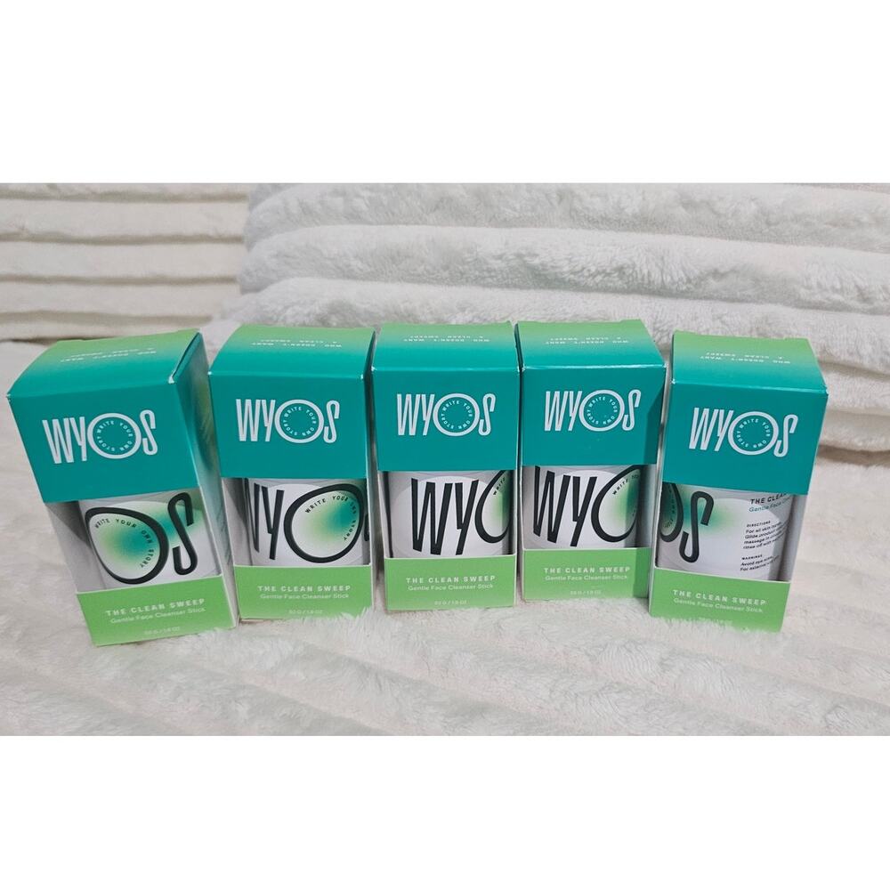 WYOS The Clean Sweep Gentle Face Cleanser Stick Set of 5 New TSA friendly